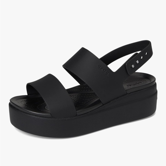Sz 6 CROCS Brooklyn Wedge Sandals - Black - Picture 1 of 8